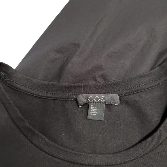 COS Womens Cotton  High Low Top Size Small Black - Picture 6 of 7
